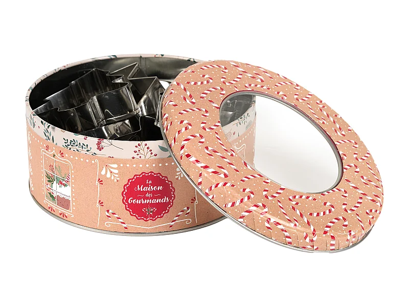 Boîte Métal Noël avec 10 Emporte-pièces Assortis