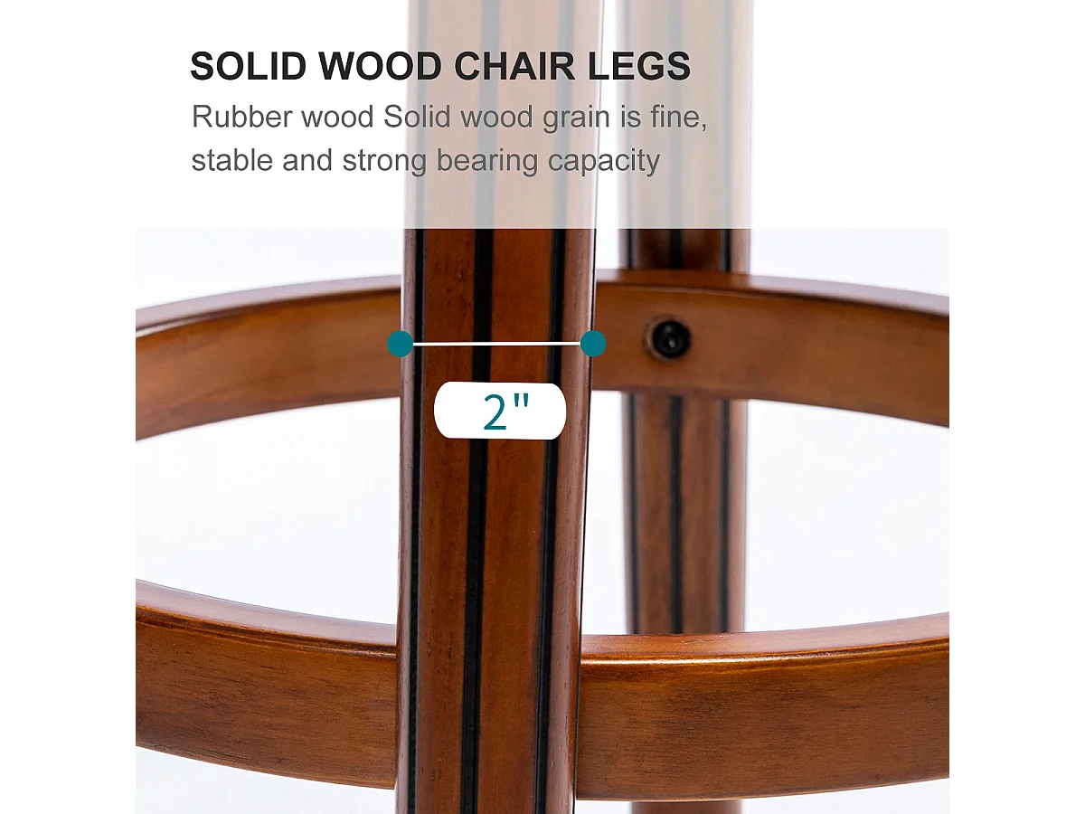 Tabouret de Bar Pivotant 360° en Cuir Véritable et Bois, Design Moderne, Marron (54.8x54.8x96 cm)