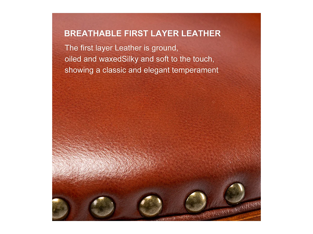 Tabouret de Bar Pivotant 360° en Cuir Véritable et Bois, Design Moderne, Bleu (54.8x54.8x96 cm)