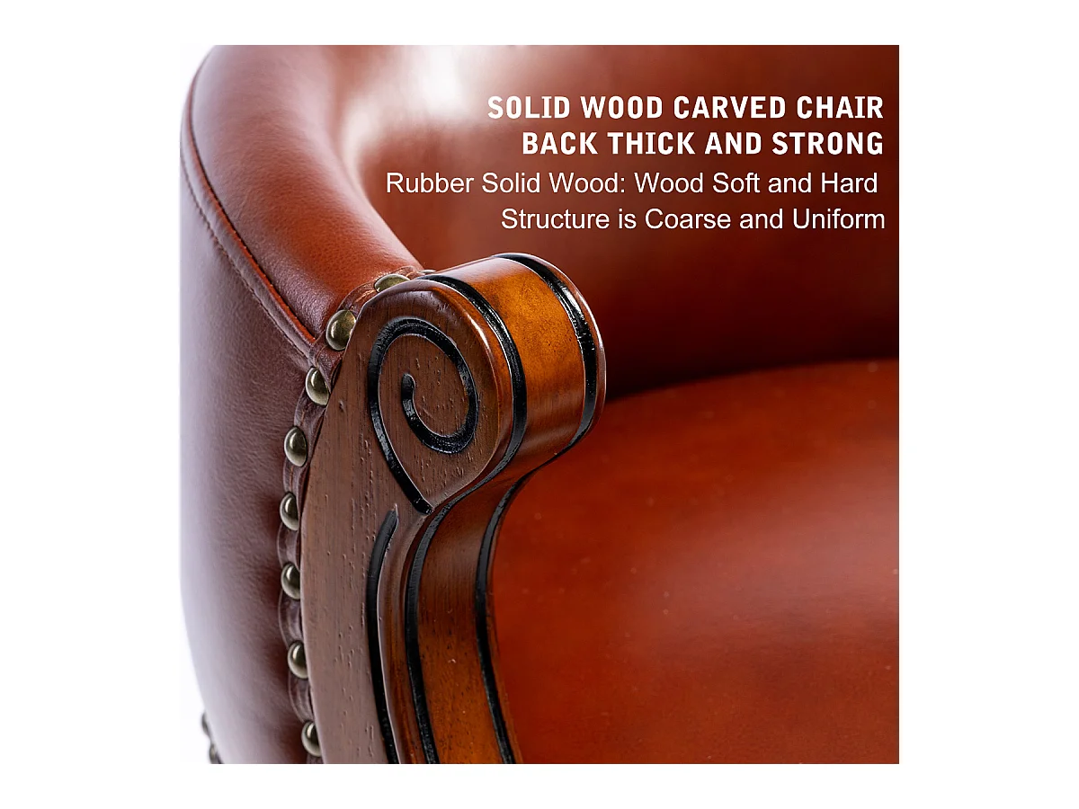 Tabouret de Bar Pivotant 360° en Cuir Véritable et Bois, Design Moderne, Bleu (54.8x54.8x96 cm)