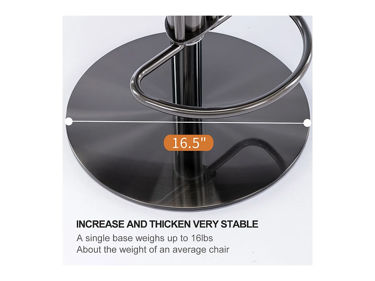 Tabouret de bar en acier inoxydable noir, cuir moderne, avec dossier, pivotant et hauteur réglable (52.5x52.5x116 cm)