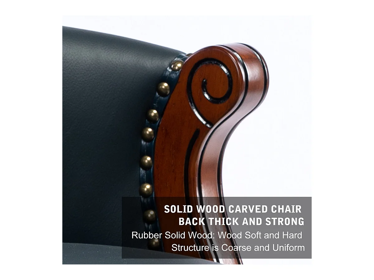 Tabouret de bar pivotant à 360°, cuir véritable, cadre en bois, bleu (54.8x54.8x96 cm)