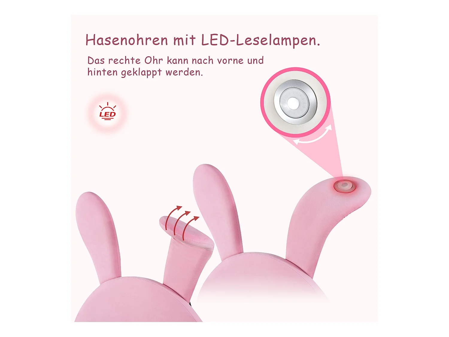 Lit avec rangement 90x200, 2 poufs de rangement, éclairage LED, oreillers de tête rabattables, en velours rose (90x203.5x145/151.5 cm)