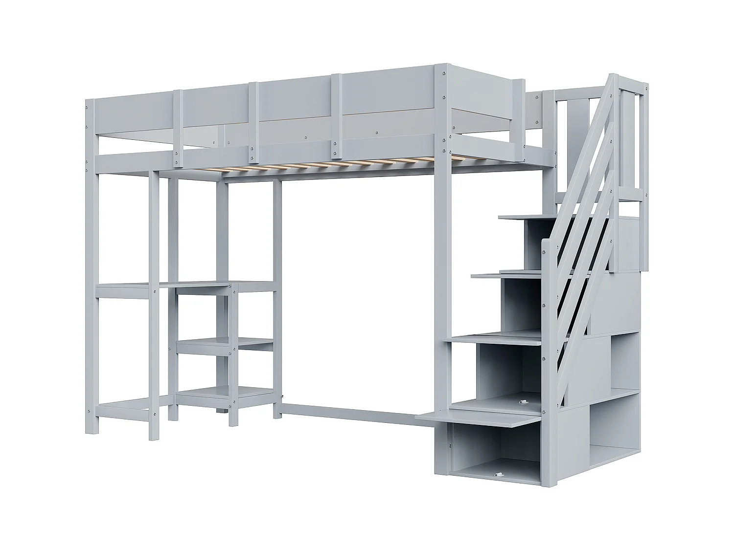 Bureau Mid-Century, 2 tiroirs, MDF, noyer (100x35x80 cm)