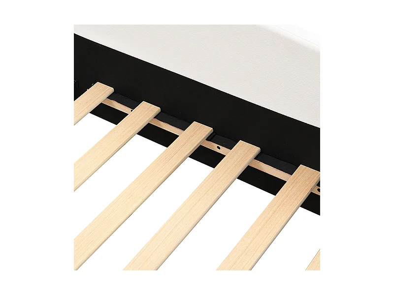 Lit Enfant Cartoon Papillon 140x200 cm, avec Rétro et Échelle, LED Couleurs, Matériau PU, Rose + Blanc (208x250x126 cm)