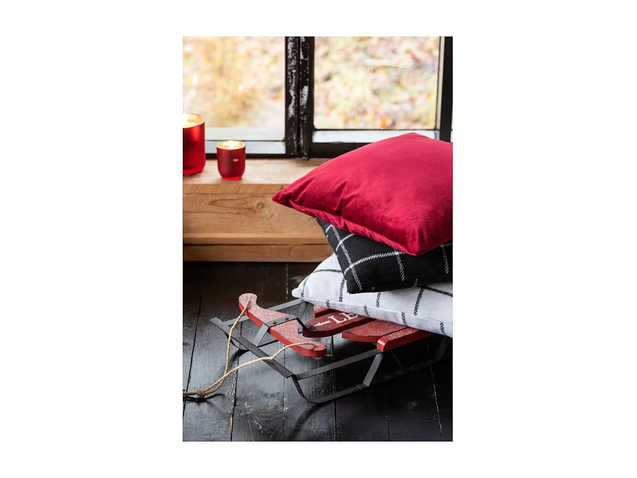 Almohadón cuadrado terciopelo rojo 45x45 cm