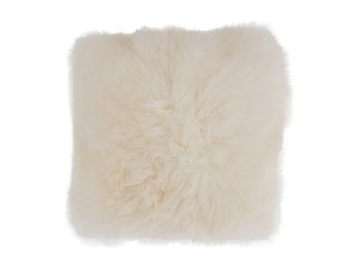 Cojín piel de oveja cuadrado blanco 45x45 cm