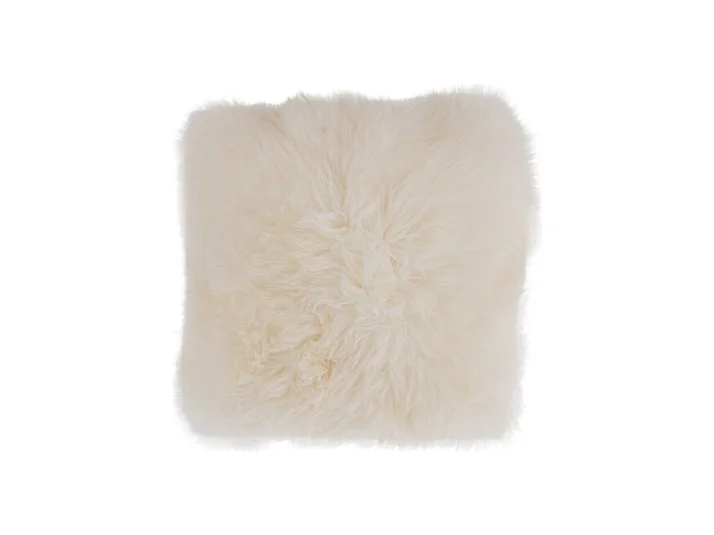 Cojín piel de oveja cuadrado blanco 45x45 cm