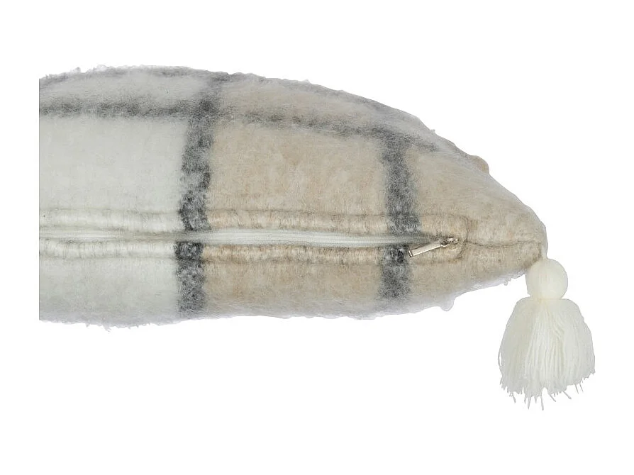 Cojín con pompones de poliéster multicolor 45x45x5 cm