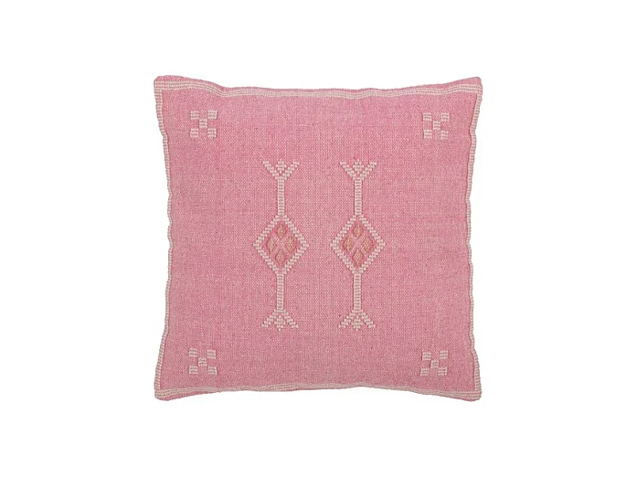 Cojín diamantes+flechas en algodón rosa 45x15x45 cm