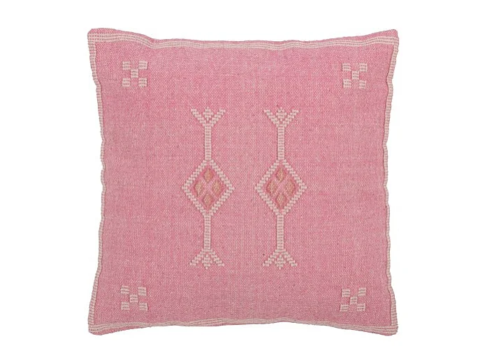 Cojín diamantes+flechas en algodón rosa 45x15x45 cm