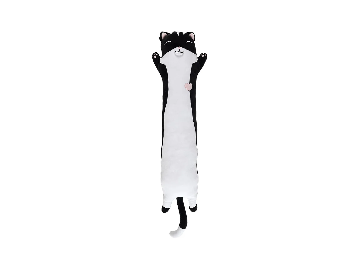 Peluche Allongee Chat Noir Noir