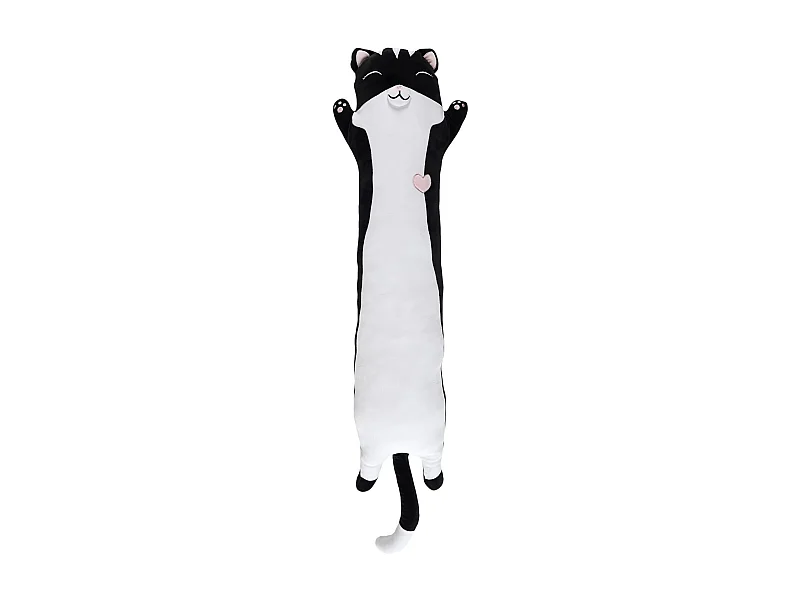 Peluche Allongee Chat Noir Noir
