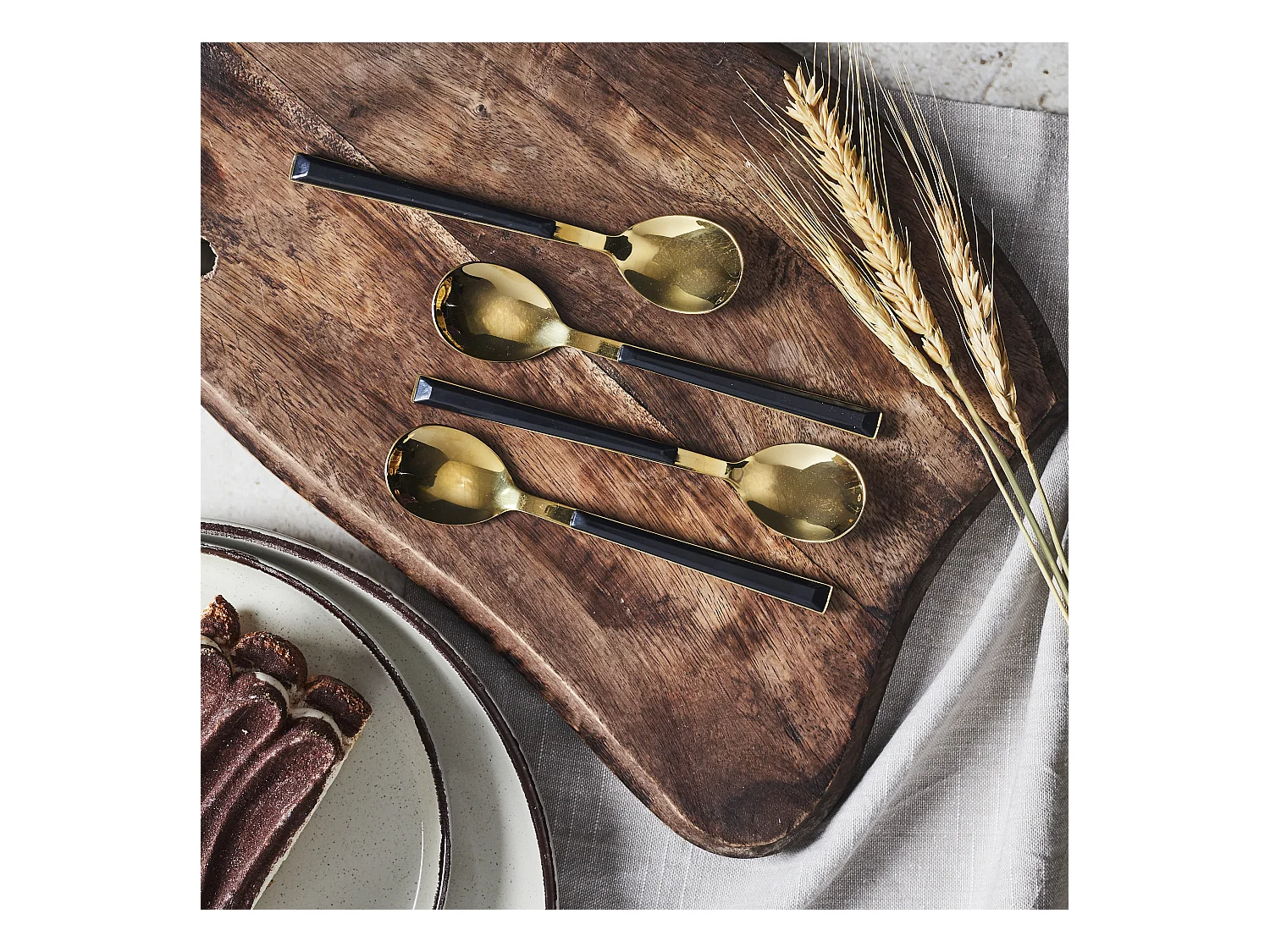 Cuillere A Dessert Noir X4 Charlotte Noir