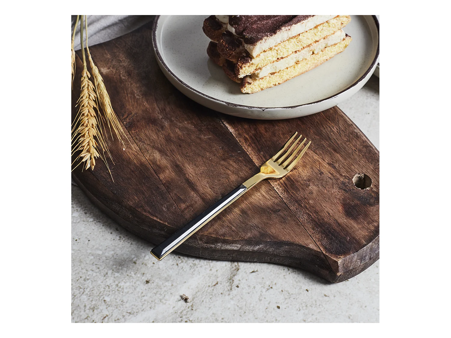 Fourchette A Dessert Noir X4 Charlotte Noir