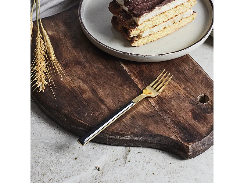 Fourchette A Dessert Noir X4 Charlotte Noir