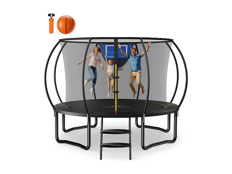 Trampolino esterno MERACH, Ø 305 cm, con rete di protezione, gioco all’aperto sicuro, struttura stabile, fino a 150 kg