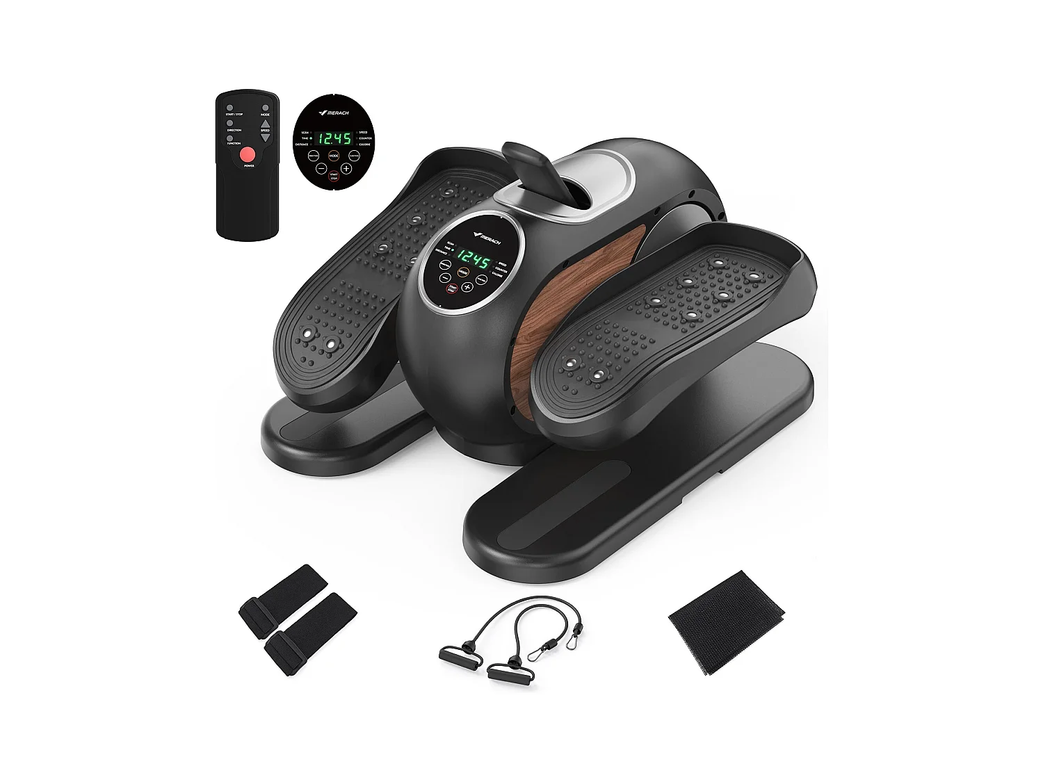 Mini cyclette ellittica elettrica - Merach, per ufficio e casa, con telecomando, schermo LED, tappetino antiscivolo, 12 velocità