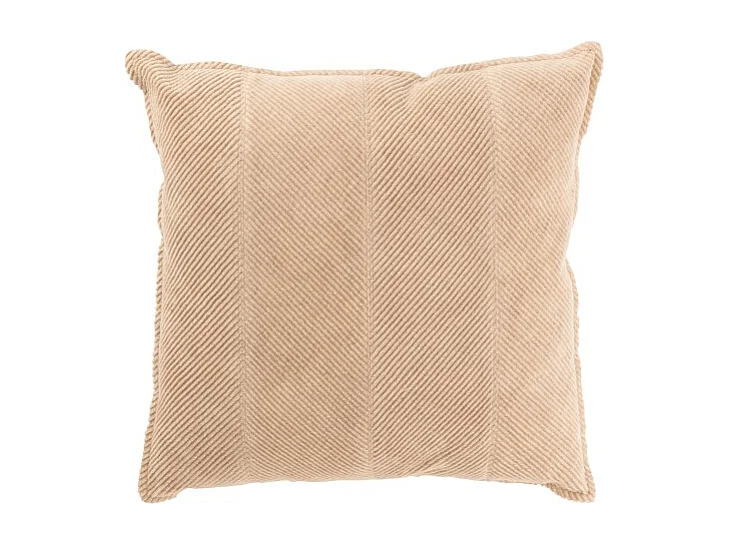 Cojín cuadrado de rayas en algodón beige 45x45x12 cm