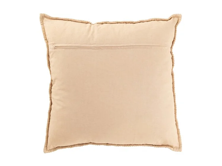 Cojín cuadrado de rayas en algodón beige 45x45x12 cm