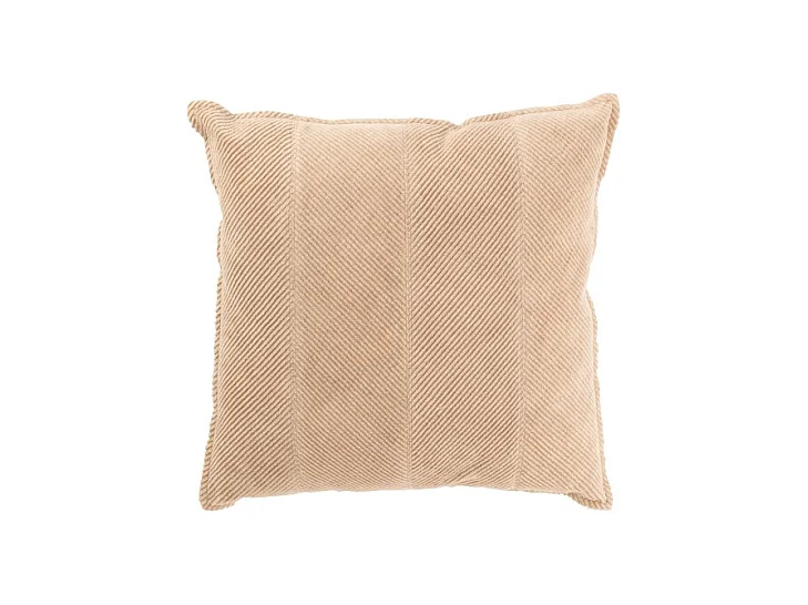 Cojín cuadrado de rayas en algodón beige 45x45x12 cm