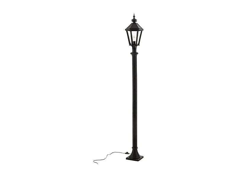 Lámpara de pie exterior de metal negro 26*26*210 cm