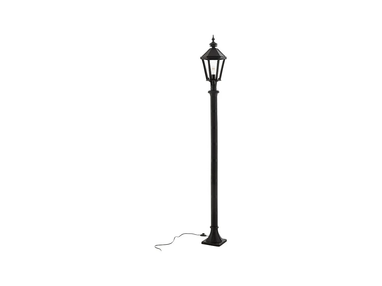 Lámpara de pie exterior de metal negro 26*26*210 cm