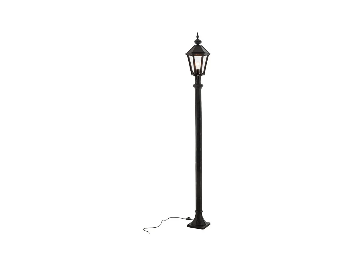 Lámpara de pie exterior de metal negro 26*26*210 cm