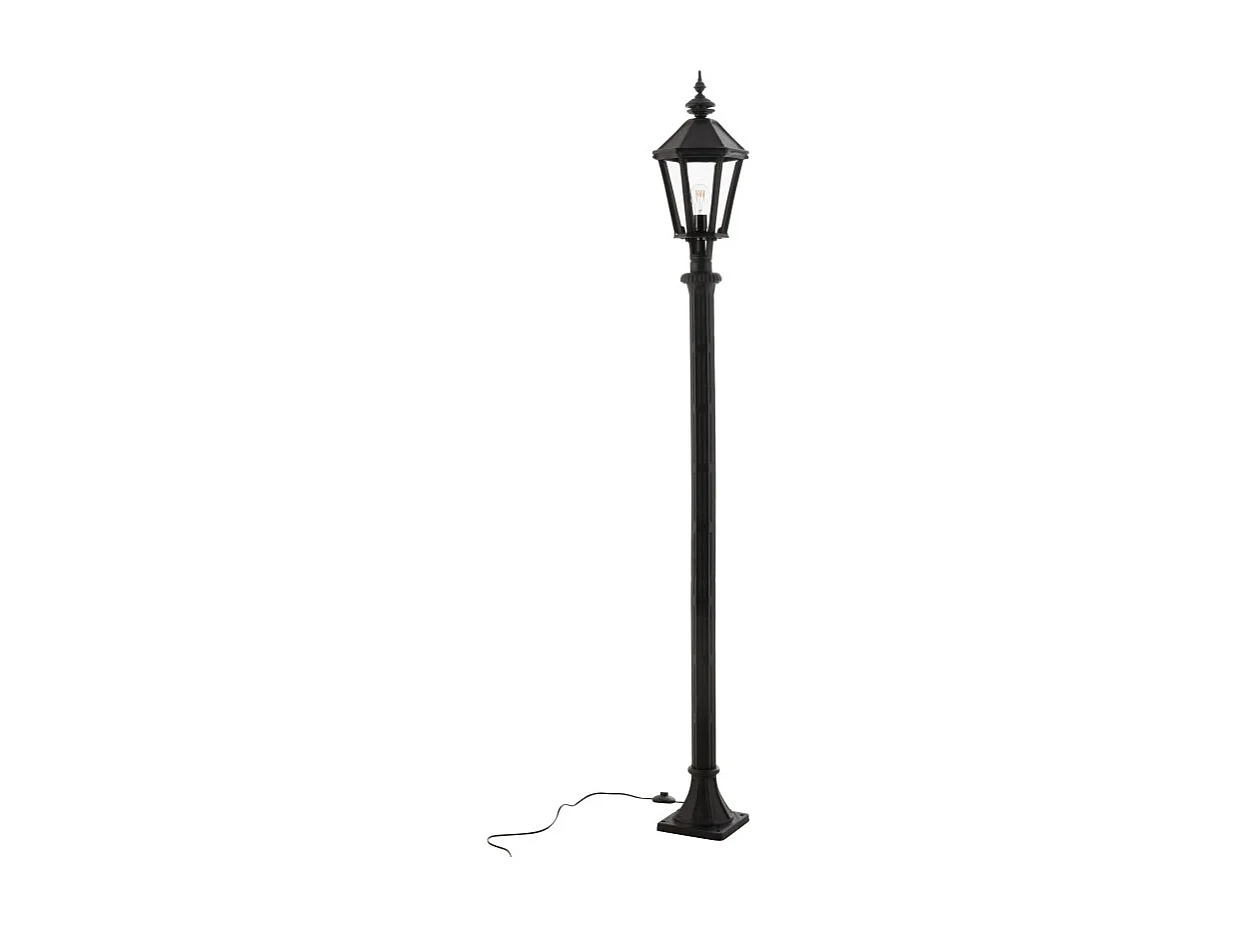 Lámpara de pie exterior de metal negro 26*26*210 cm