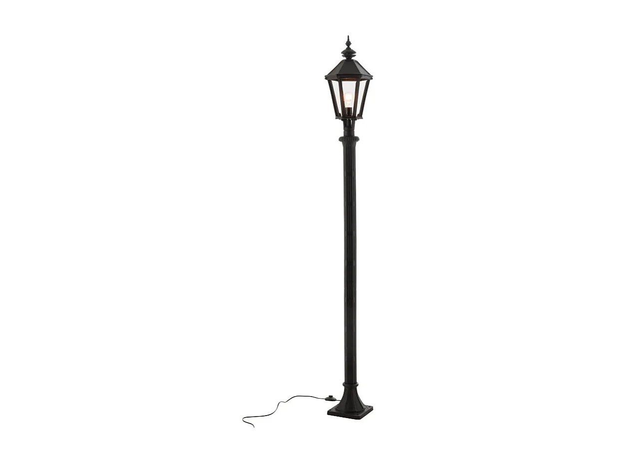 Lámpara de pie exterior de metal negro 26*26*210 cm