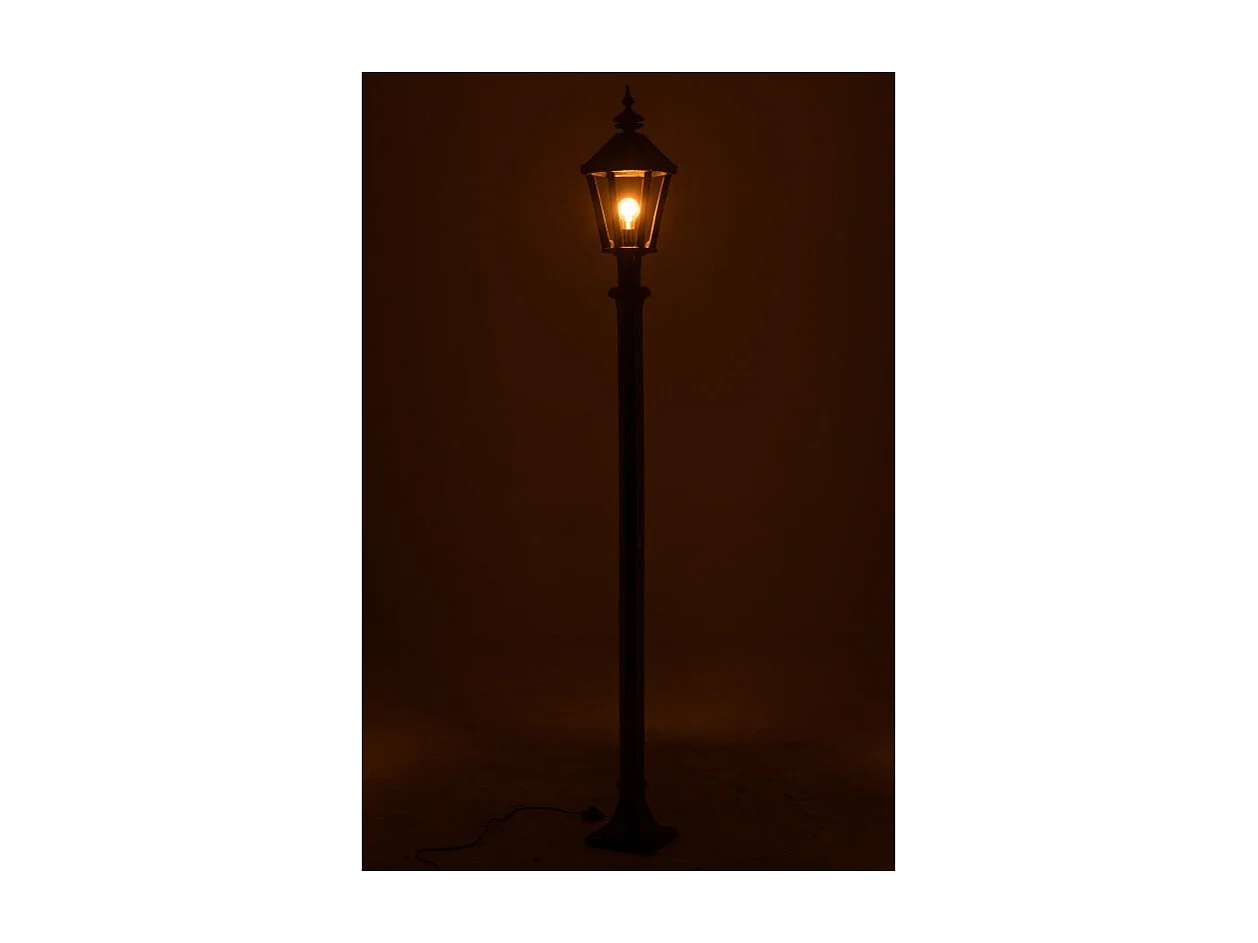 Lámpara de pie exterior de metal negro 26*26*210 cm