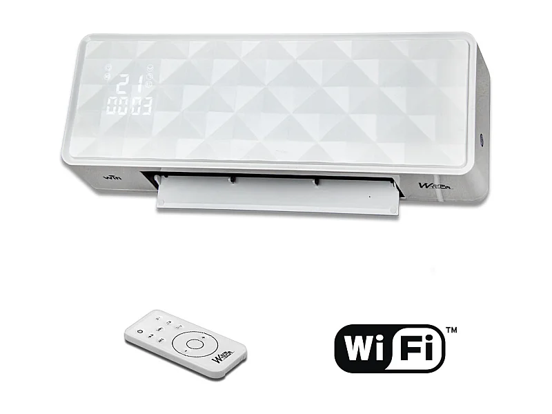 Radiateur soufflant céramique mural 2000W avec télécommande et connexion Wifi - Warm tech
