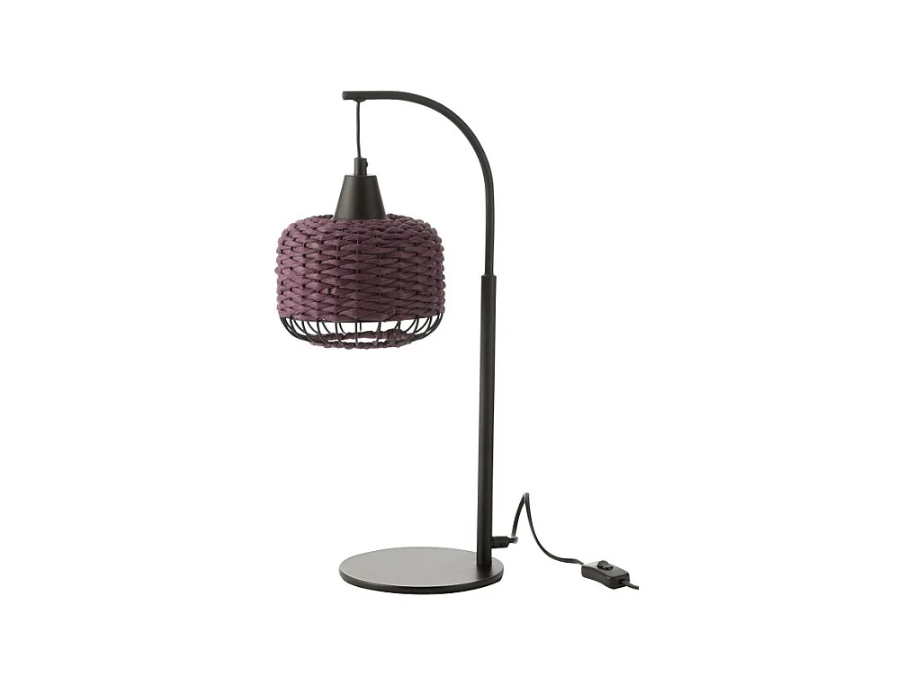Lámpara de pie de metal y fibra marrón 17x17x52 cm