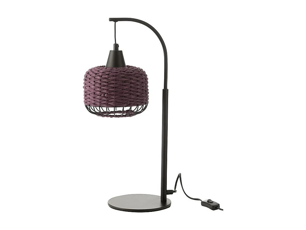 Lámpara de pie de metal y fibra marrón 17x17x52 cm