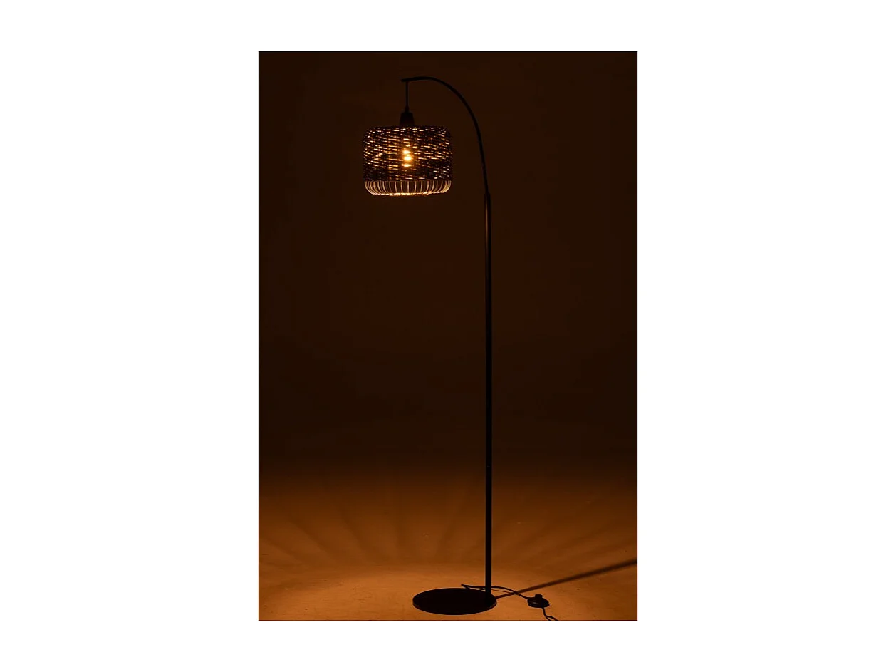 Lámpara de pie de metal y fibra verde 56x27x168 cm