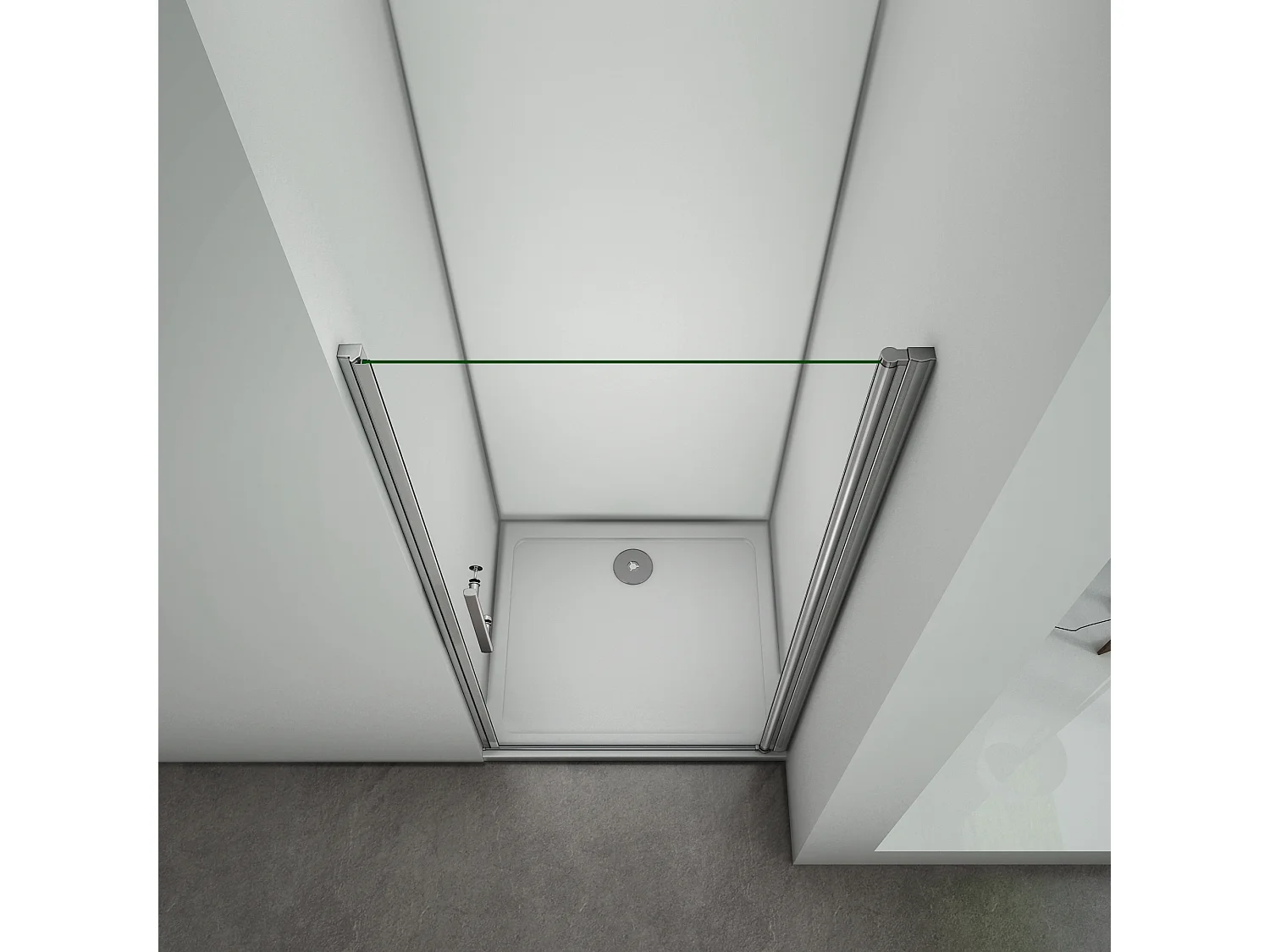 80x187cm Porta Doccia Per Nicchia Apertura Battente In Vetro 6 mm Temperato Trasparente Anticalcare Telaio Cromo Lucido