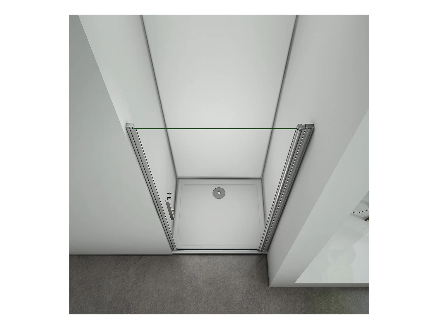 70x187cm Porta Doccia Per Nicchia Apertura Battente In Vetro 6 mm Temperato Trasparente Anticalcare Telaio Cromo Lucido