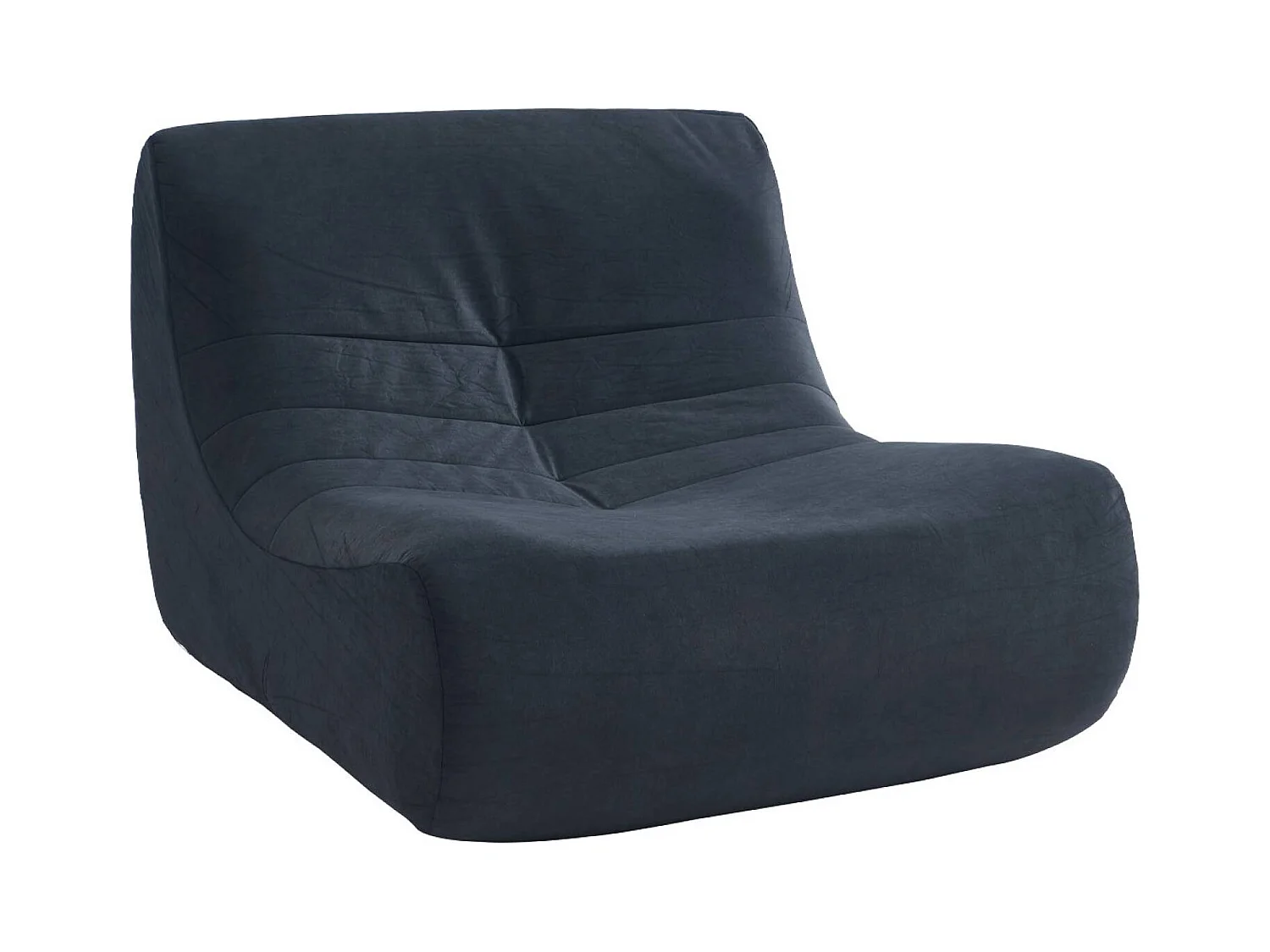 Fauteuil chauffeuse en velours style contemporain 1 place bleu foncé