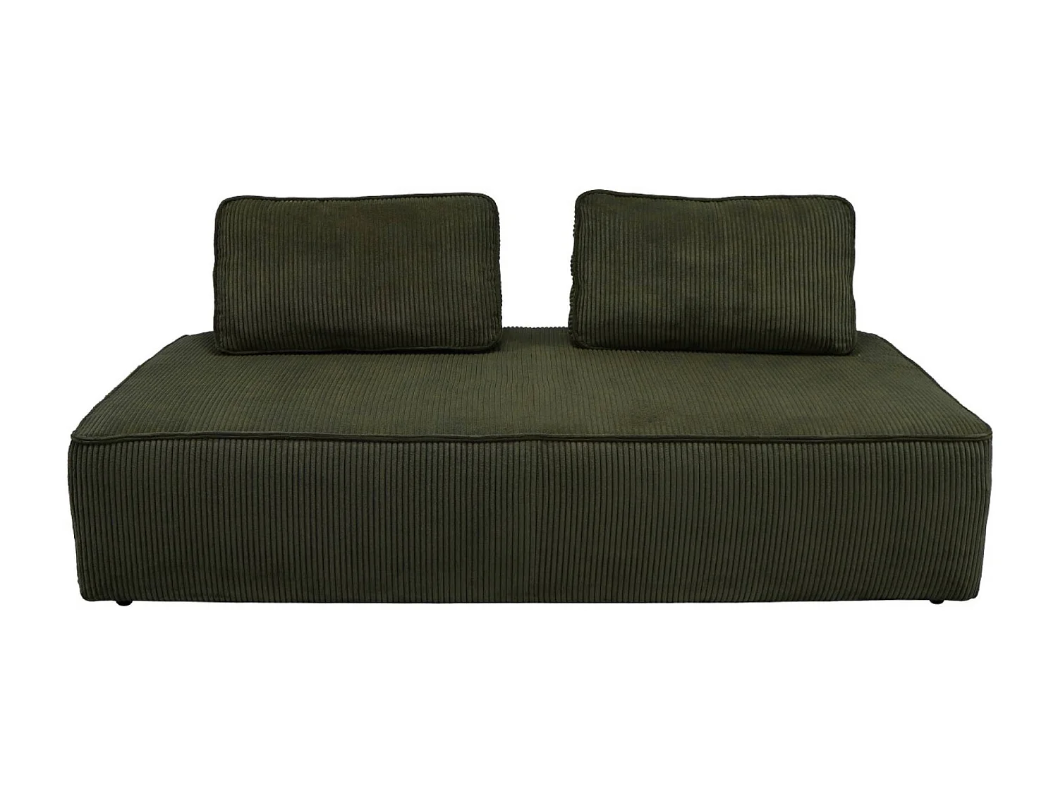 Sofá modular de pana, 2 plazas verde oscuro