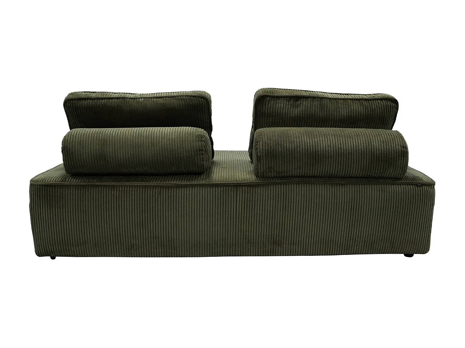 Sofá modular de pana, 2 plazas verde oscuro