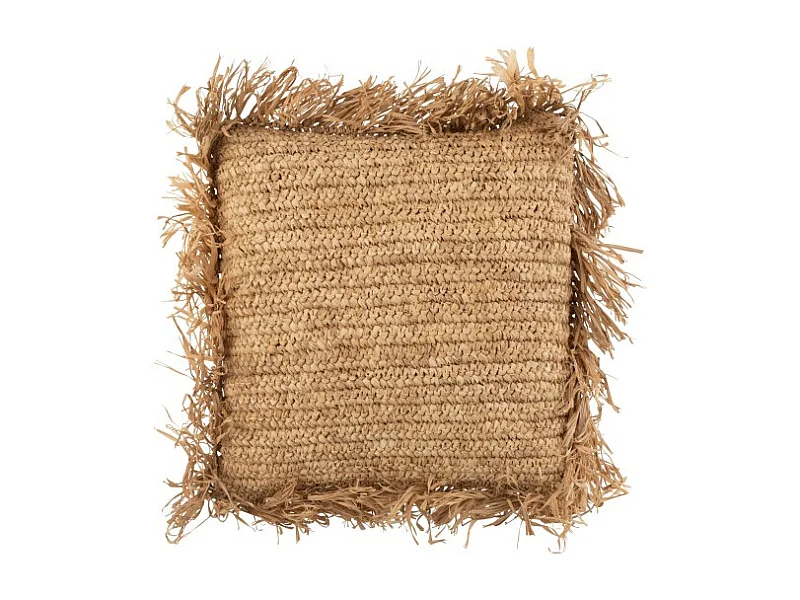 Cojín cuadrado rafia natural 45x45 cm
