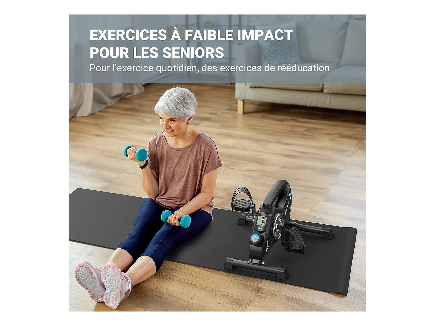 Mini cyclette Merach - mini bike - connettività Bluetooth - tappetino antiscivolo - doppio uso