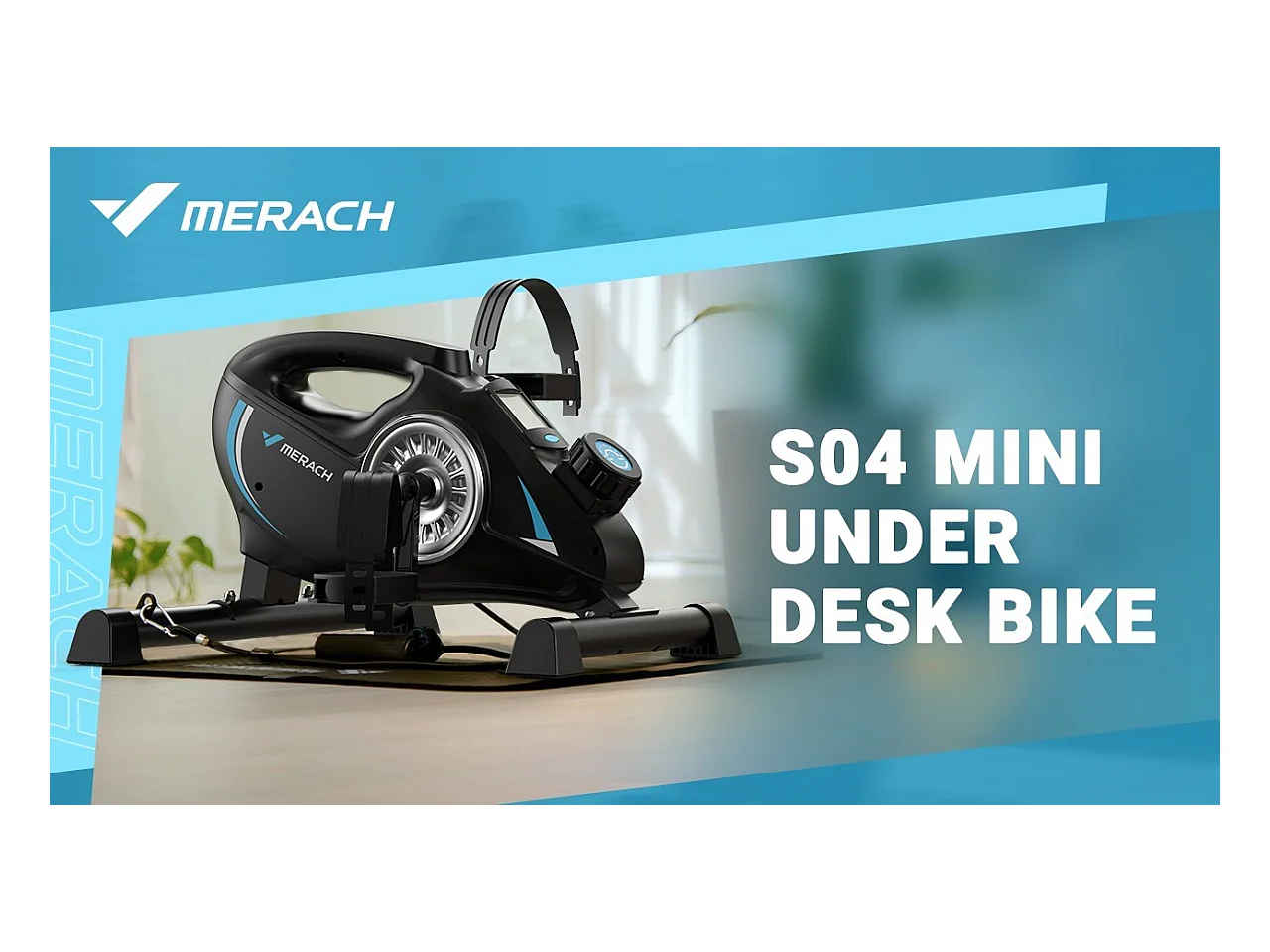 Pédalier D'appartement Merach - Mini Bike - Connectivité Bluetooth - Tapis Antidérapant - Double Usage