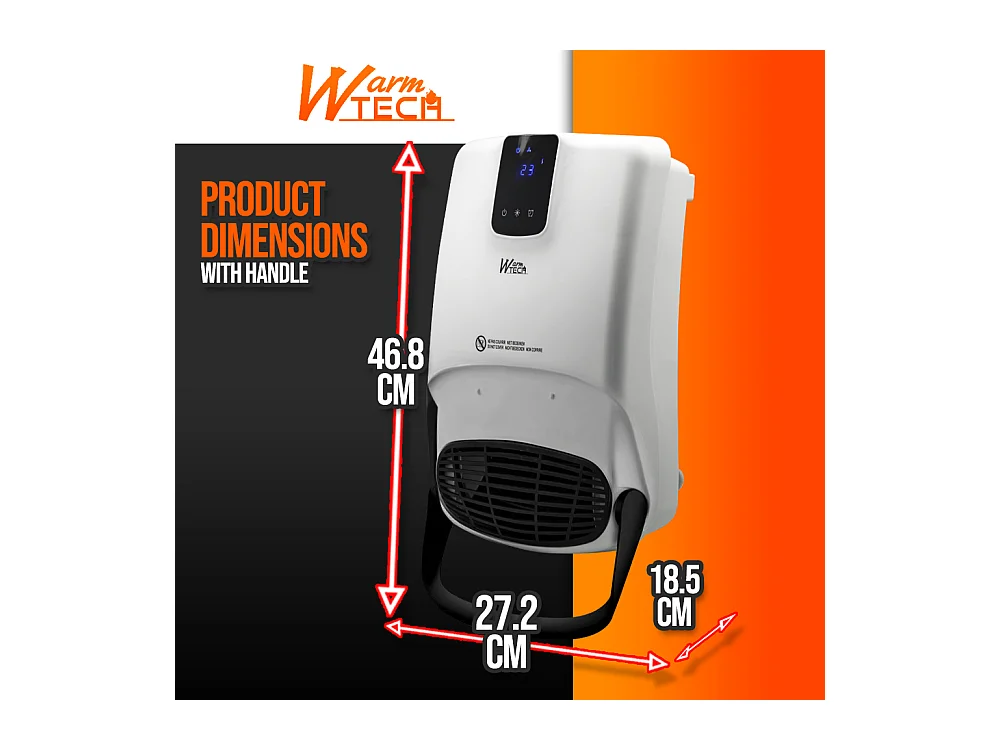 Radiateur soufflant mural sèche serviettes 2000W