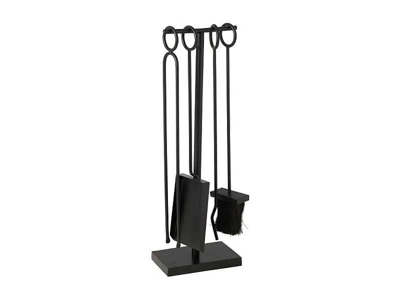 Accesorios para chimenea y brasero en metal negro H.61 cm