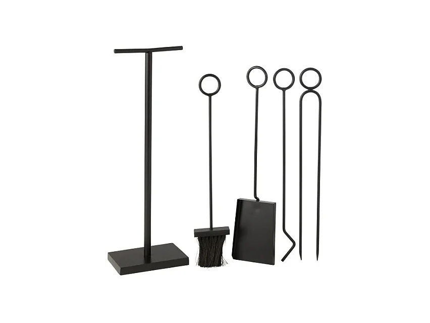 Accesorios para chimenea y brasero en metal negro H.61 cm