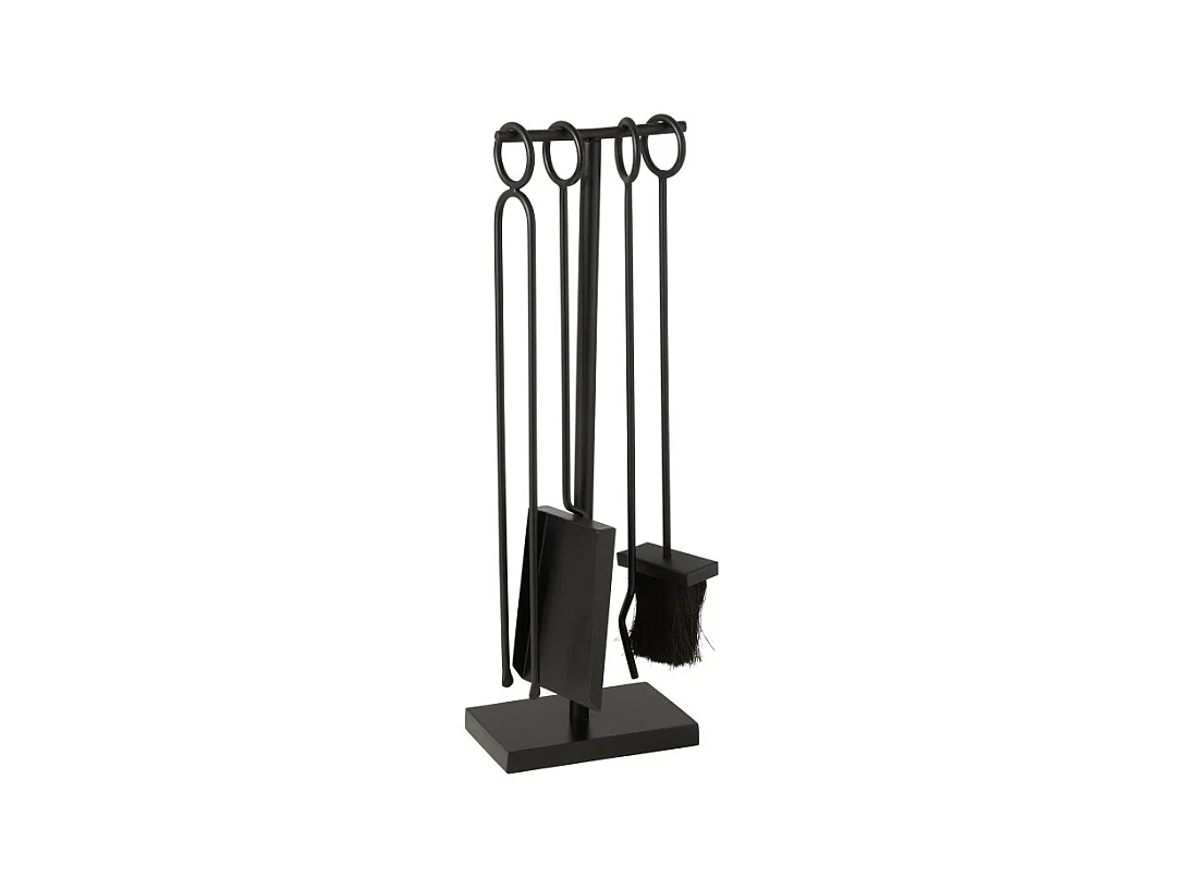 Accesorios para chimenea y brasero en metal negro H.61 cm