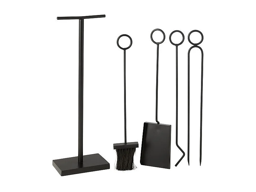 Accesorios para chimenea y brasero en metal negro H.61 cm