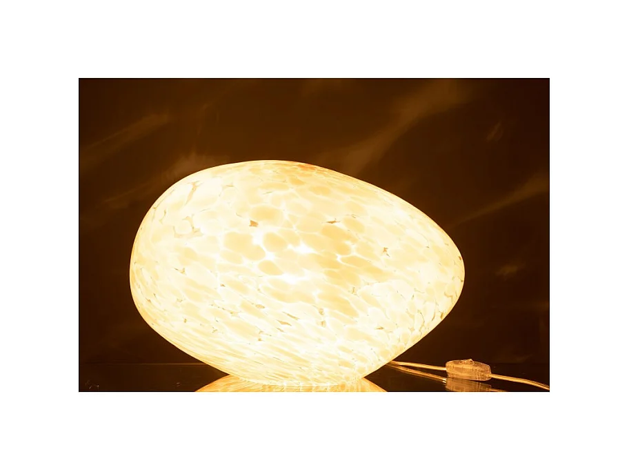 Lámpara de vidrio beige de 40x30x24 cm