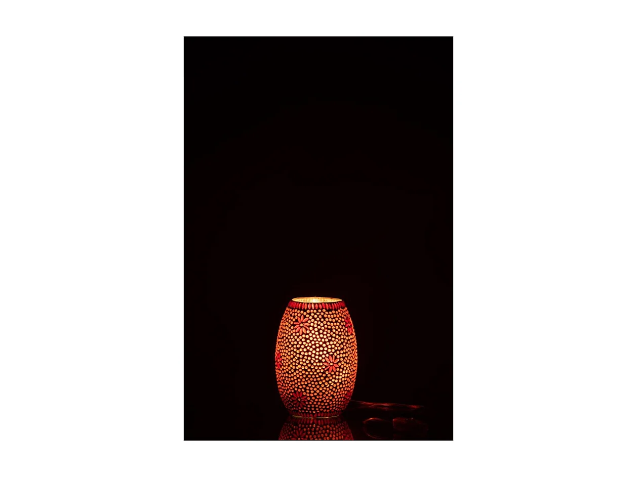 Lámpara de vidrio rojo 14x14x20 cm